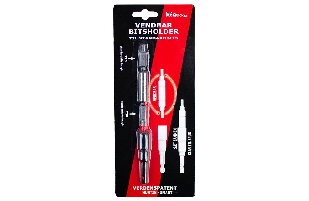 TECOS Bitsrør DuoQuick. Med vendbar dobbelt bitsrør. Med torx 20 og torx 25 bits