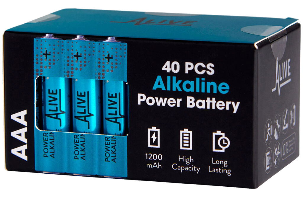 AAA-batterier, 40 stk.
