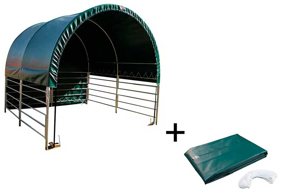 Vindskydd 4x4 m – Robust & Hållbar Ligghall med PVC-duk